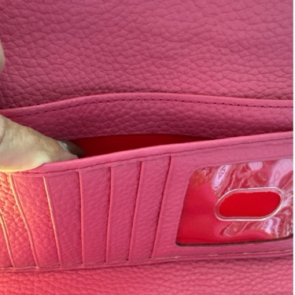 Dooney & Bourke Continental Wallet Pink & Tan Genuine Pebble Leather NWOT - Picture 4 of 9